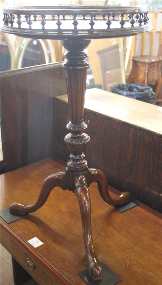 Galleried circular mahogany tripod table